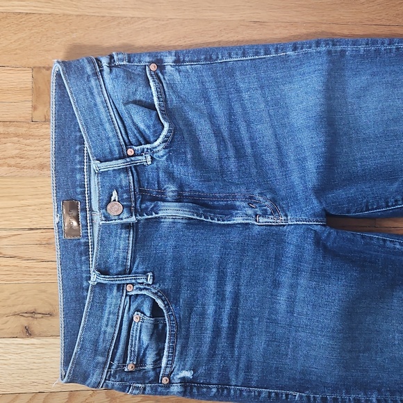 Mother The Insider Crop Step Chew Ankle Kick Jeans In Dancing On Coals Size 26 - Picture 5 of 8